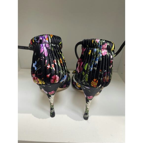 Gucci Women's Black Floral High Heel Sandals, Size 37.5 - Picture 3 of 3